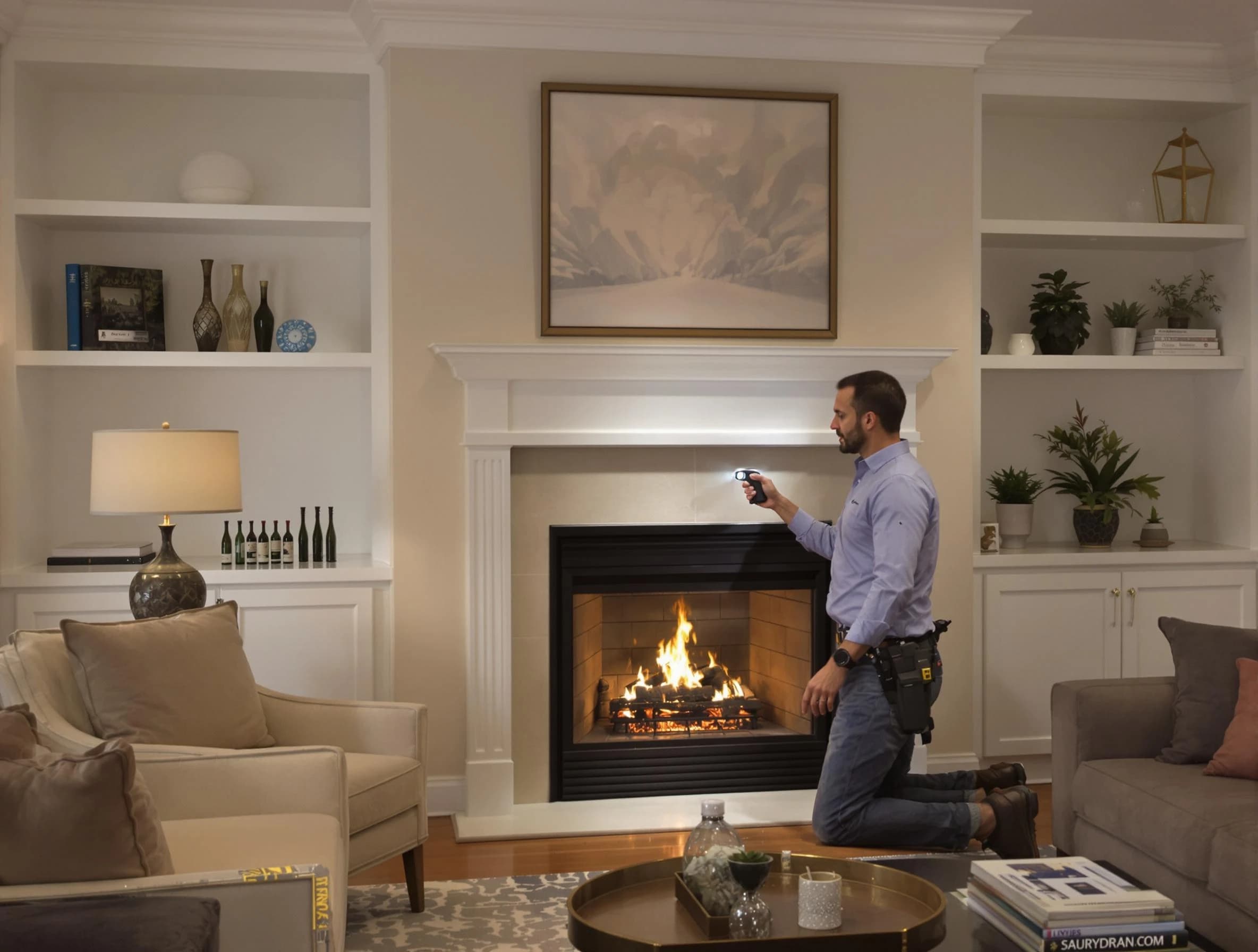 Candler-McAfee Chimney Sweep conducting a fireplace safety inspection in Candler-McAfee, GA