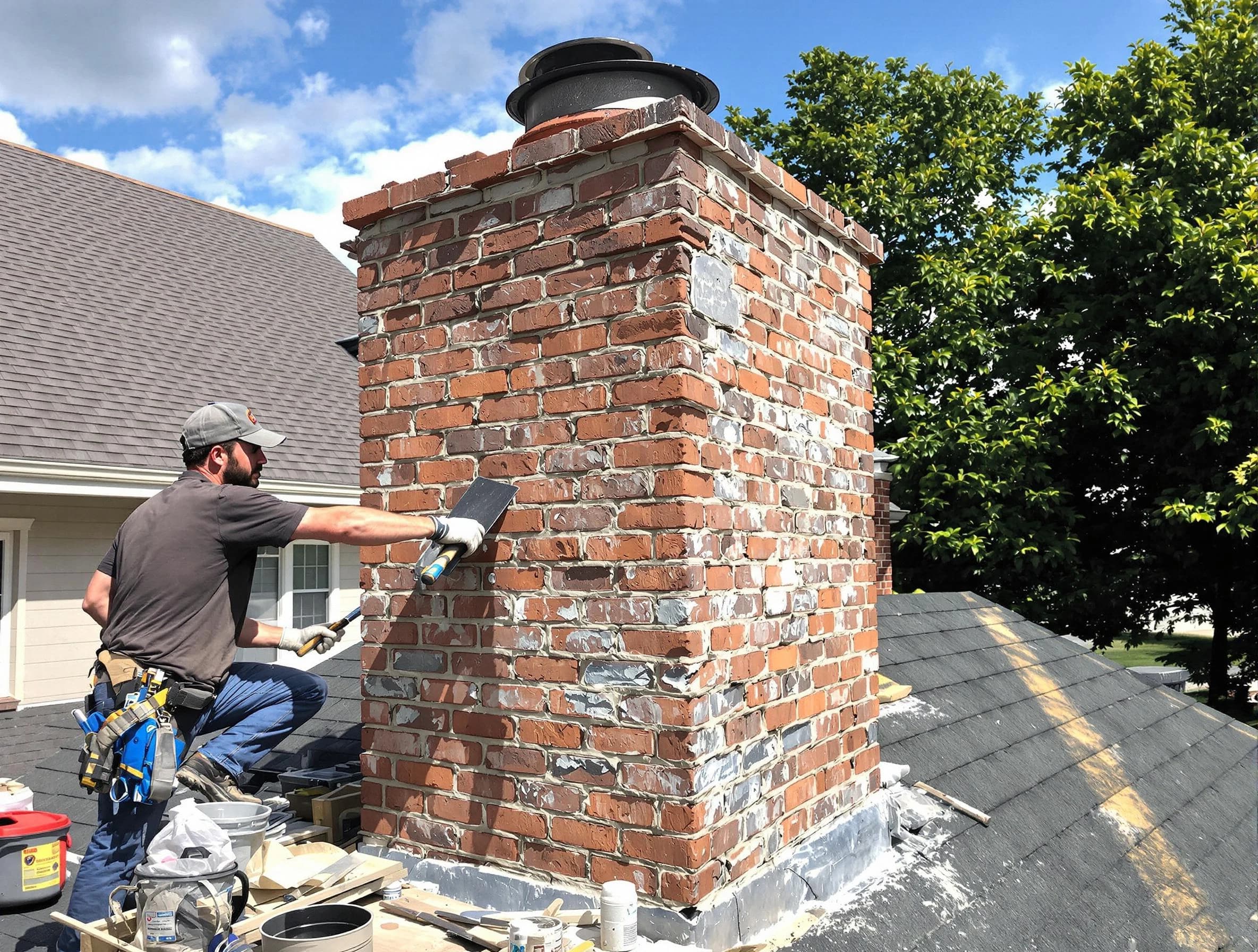 Completed chimney rebuild by Candler-McAfee Chimney Sweep in Candler-McAfee, GA
