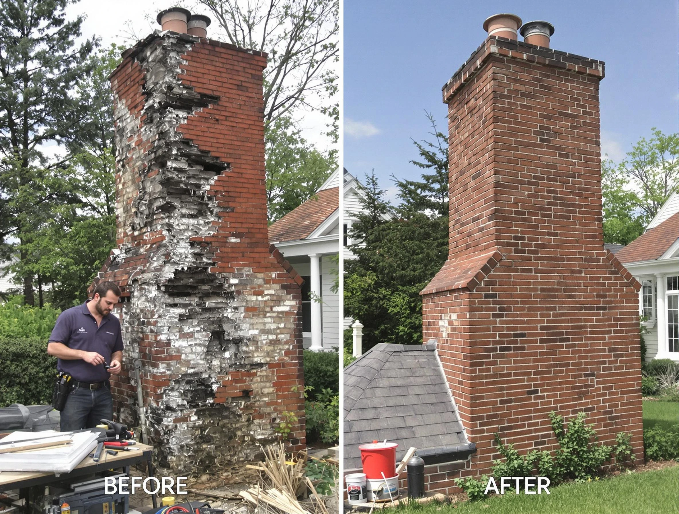 Candler-McAfee Chimney Sweep performing a full chimney restoration in Candler-McAfee, GA