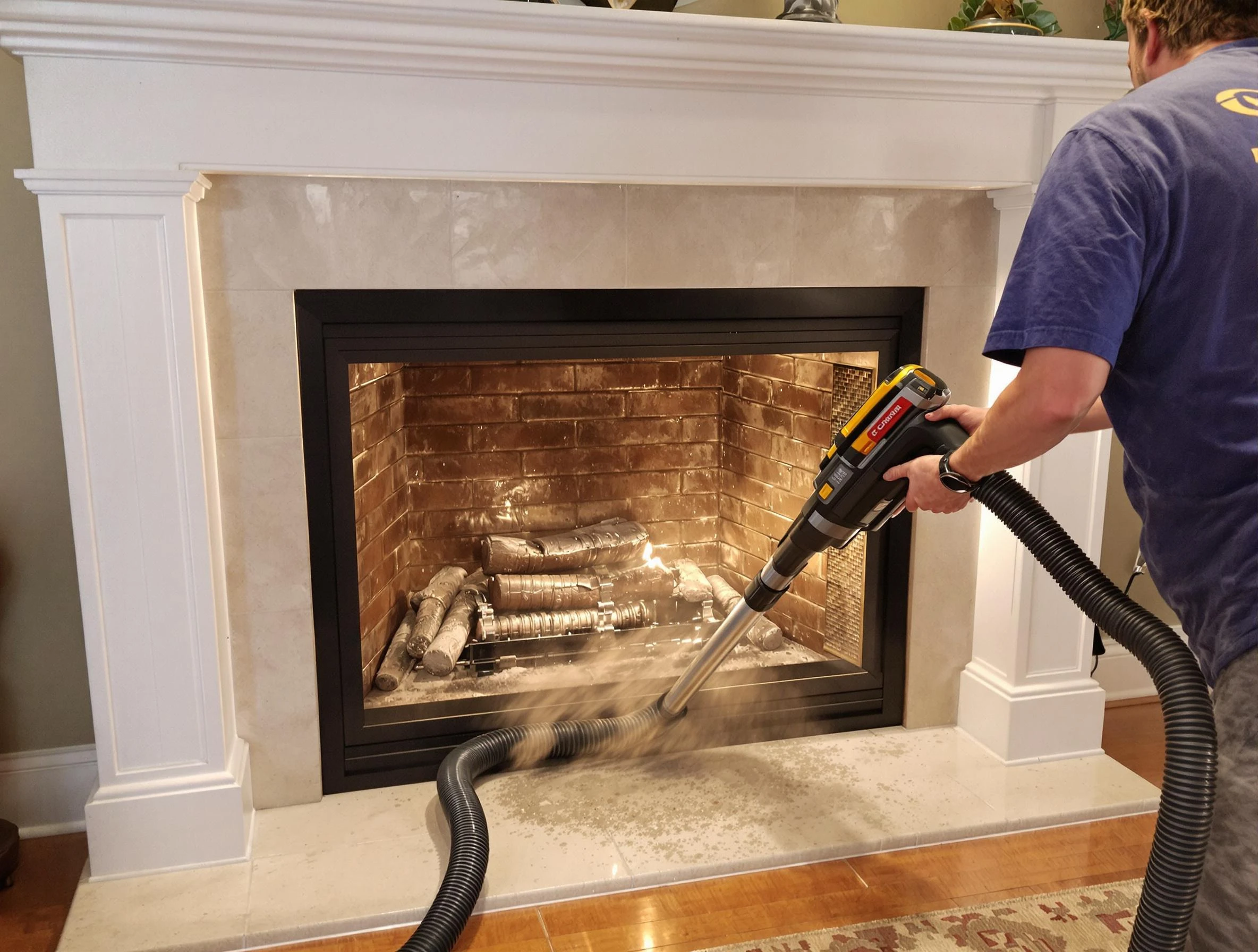 Fireplace cleaning performed by Candler-McAfee Chimney Sweep in Candler-McAfee, GA
