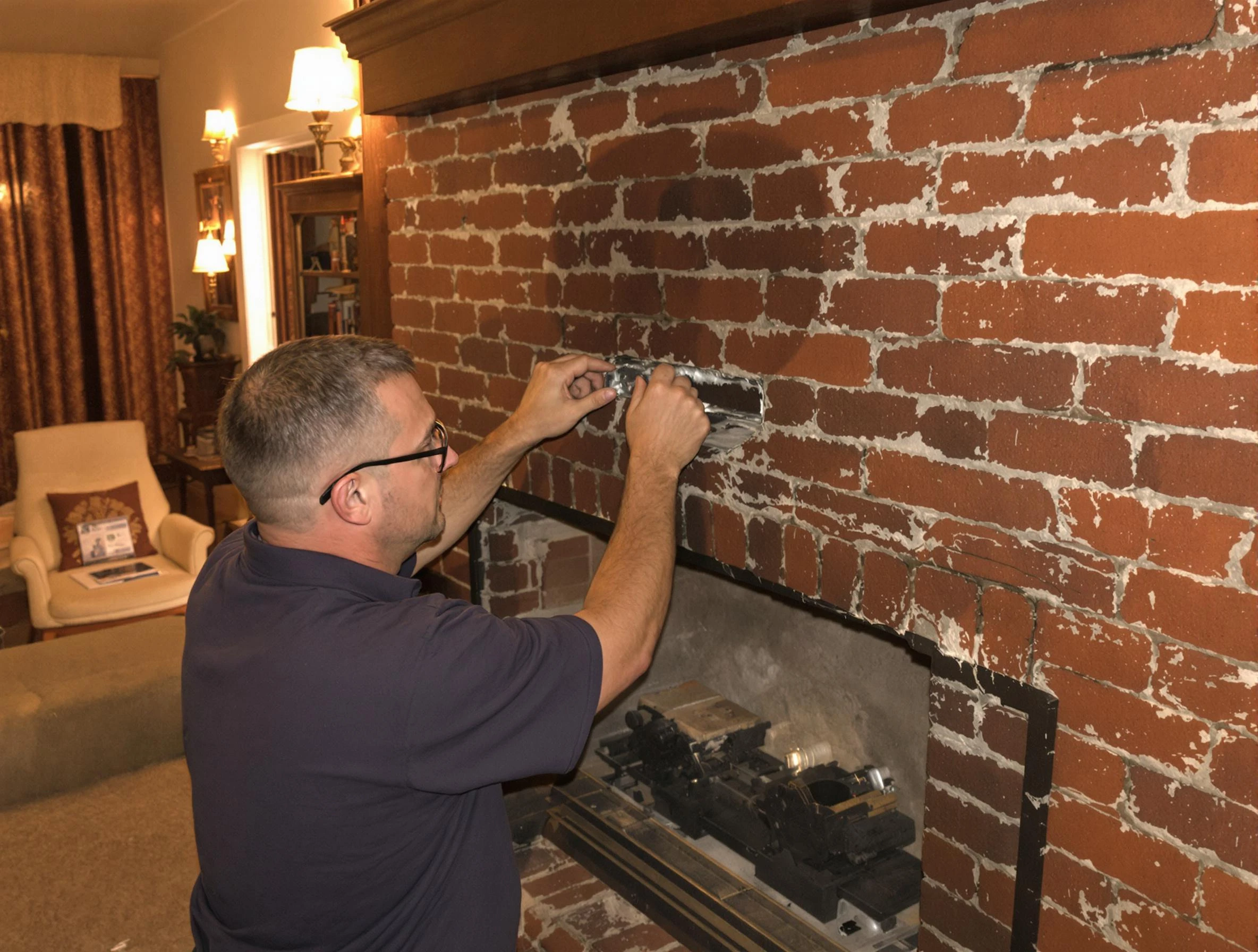 Candler-McAfee Chimney Sweep expert fixing a fireplace in Candler-McAfee, GA